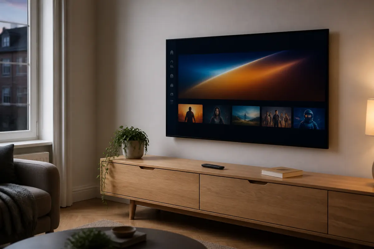 Living room TV ready for IPTVShots setup